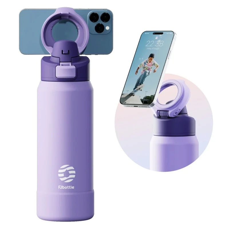 Thermosflasche 710/950ml mit Magnet-Handyhalter & Klappdeckelka