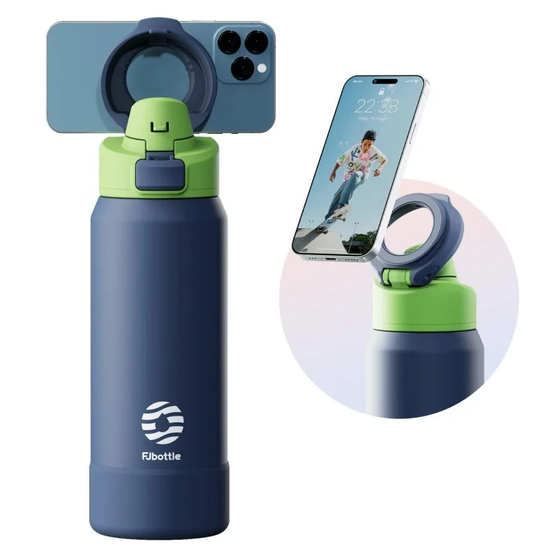 Thermosflasche 710/950ml mit Magnet-Handyhalter & Klappdeckelka