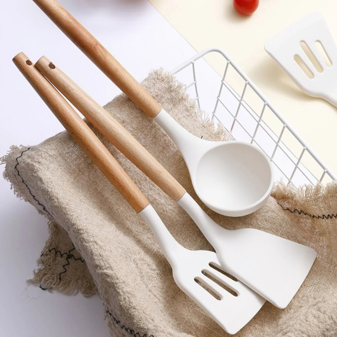 3-teiliges Set Silikon Spatel & Löffel – Hochtemperaturbeständige Küchenutensilien