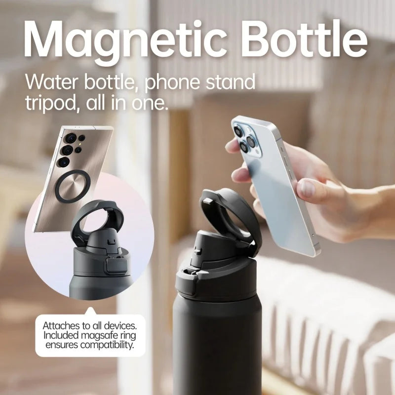 Thermosflasche 710/950ml mit Magnet-Handyhalter & Klappdeckelka
