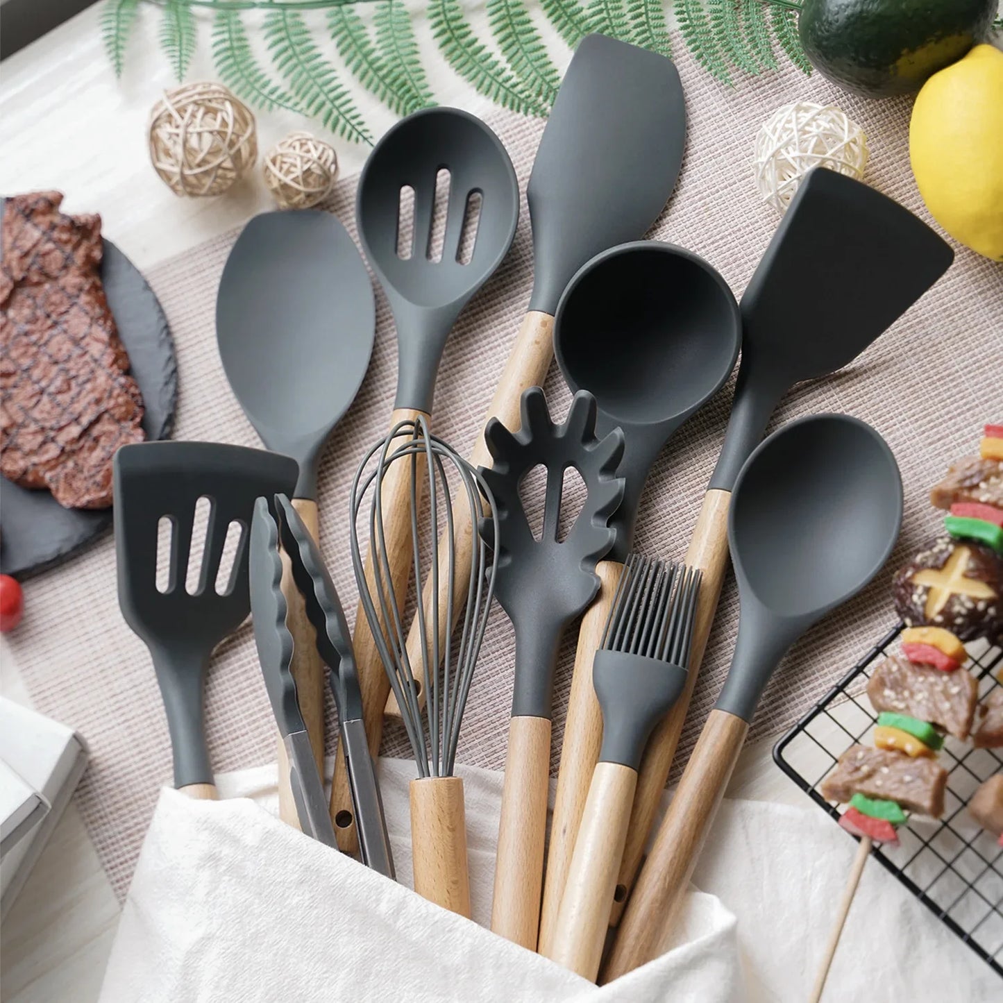 12-teiliges Silikon Küchenutensilien Set