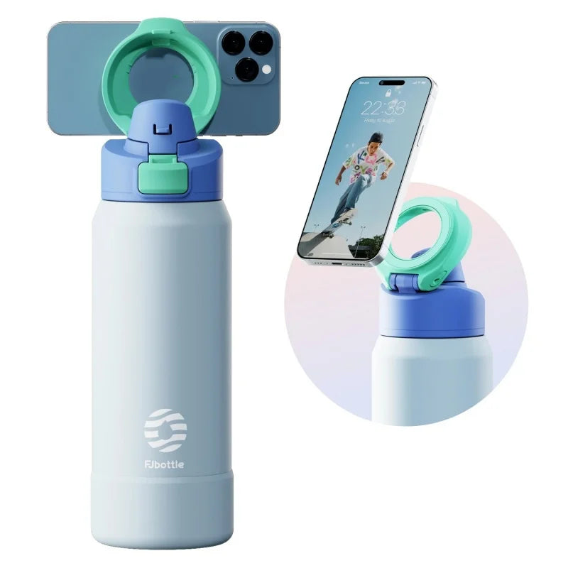 Thermosflasche 710/950ml mit Magnet-Handyhalter & Klappdeckelka