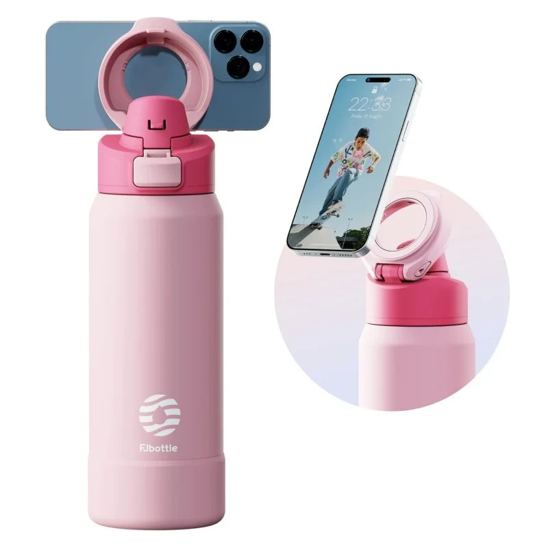 Thermosflasche 710/950ml mit Magnet-Handyhalter & Klappdeckelka