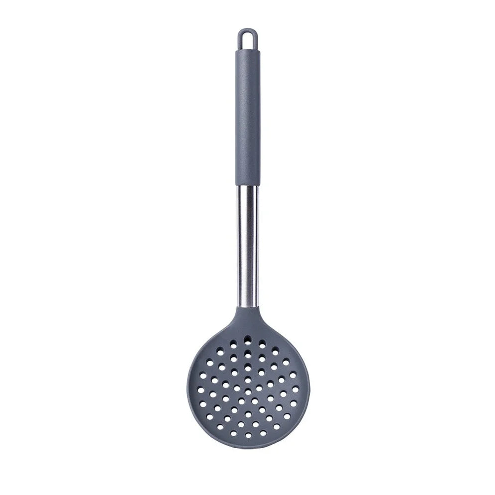 Silikon Küchenutensil – Hitzebeständiger Pfannenwender, Suppenlöffel, Schaufel & Pasta-Sieb