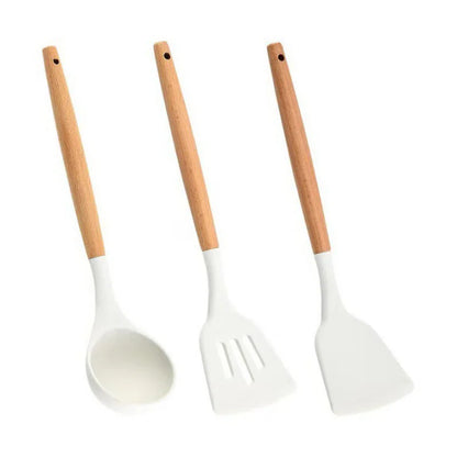 3-teiliges Set Silikon Spatel & Löffel – Hochtemperaturbeständige Küchenutensilien