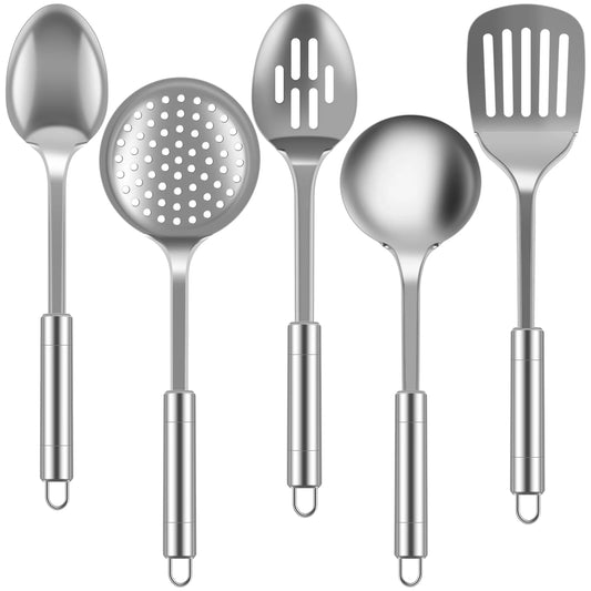5-teiliges Küchenhelfer-Set aus Edelstahl – Kochbesteck & Küchenzubehör