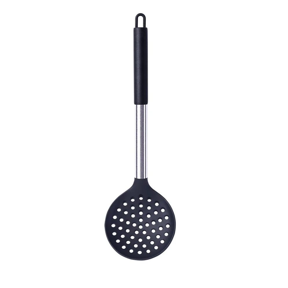 Silikon Küchenutensil – Hitzebeständiger Pfannenwender, Suppenlöffel, Schaufel & Pasta-Sieb