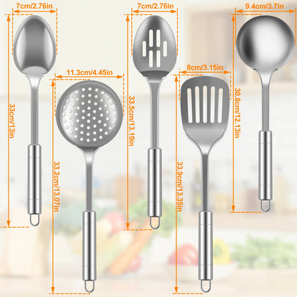 5-teiliges Küchenhelfer-Set aus Edelstahl – Kochbesteck & Küchenzubehör